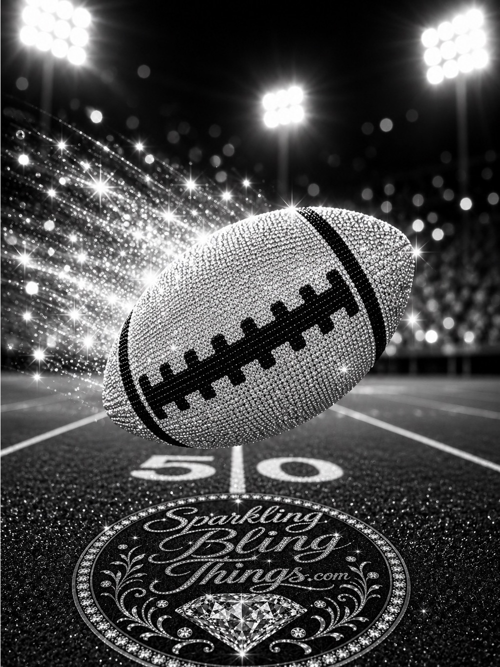 NWT Football Clutch Purse Sparkling Bling Swarovski Crystal Bag Super Bowl +Gift - Picture 5 of 16